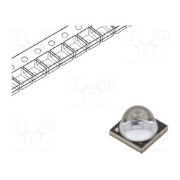 1 pcs x ProLight Opto - PBSD-10JLA-G - Power LED, UV, 48°, 2000mA, λd: 390÷400nm, Pmax: 10W, 7x7x5.7mm
