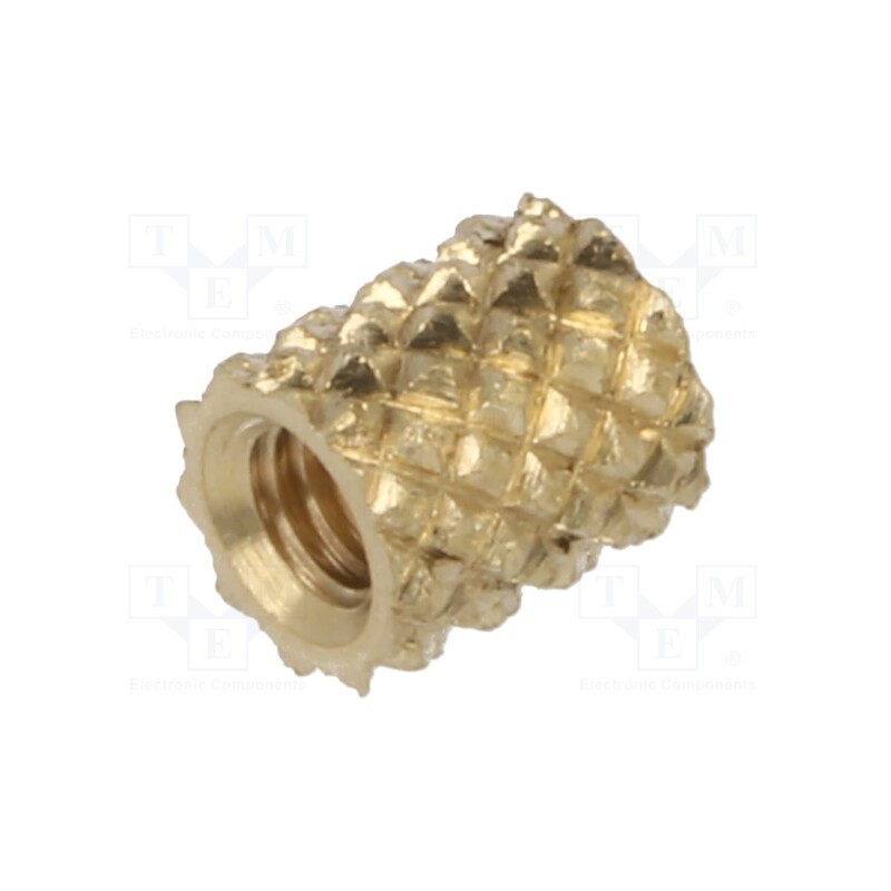 100 pcs x TAPPEX - 017M2.5 - Threaded insert, brass, M2,5, BN 37868, L: 4.72mm, HiMOULD®