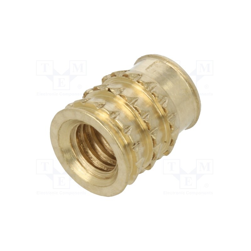 100 pcs x TAPPEX - 001M3.5 - Threaded insert, brass, M3,5, BN 37885, L: 7mm, MULTISERT®