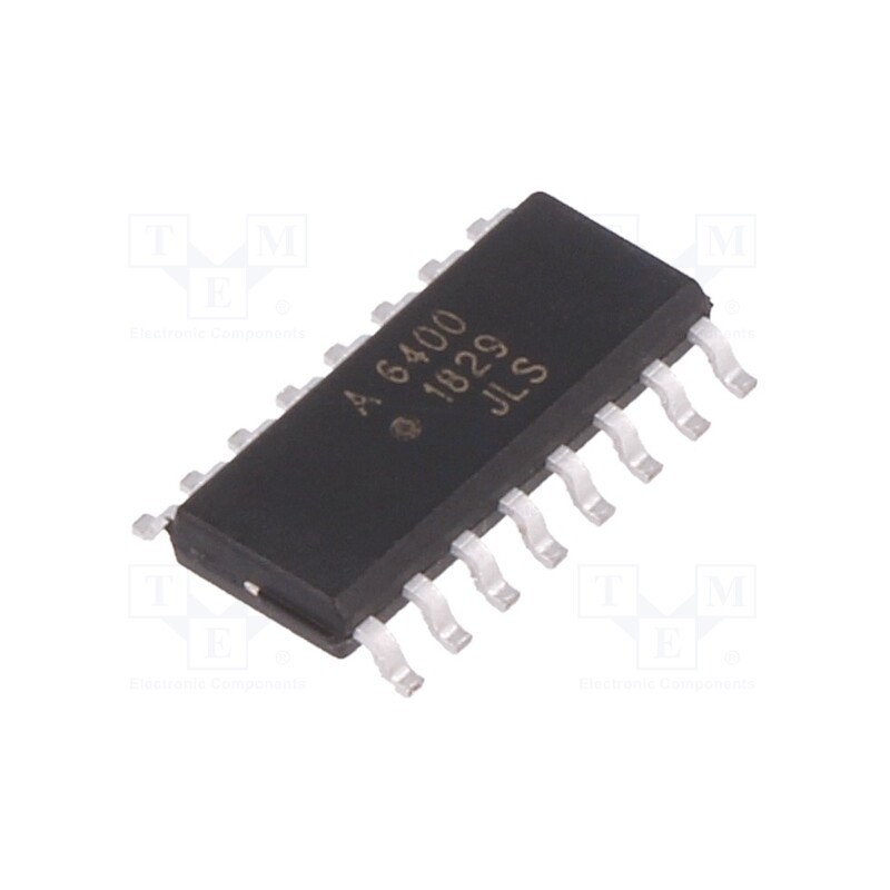 1 pcs x BROADCOM (AVAGO) - ACSL-6400-00TE - Optocoupler, SMD, Ch: 4, OUT: gate, 2.5kV, 15Mbps, SO16, 10kV/μs