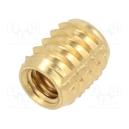 100 pcs x TAPPEX - 138M4 - Threaded insert, brass, M4, L: 7.1mm, TRISERT®