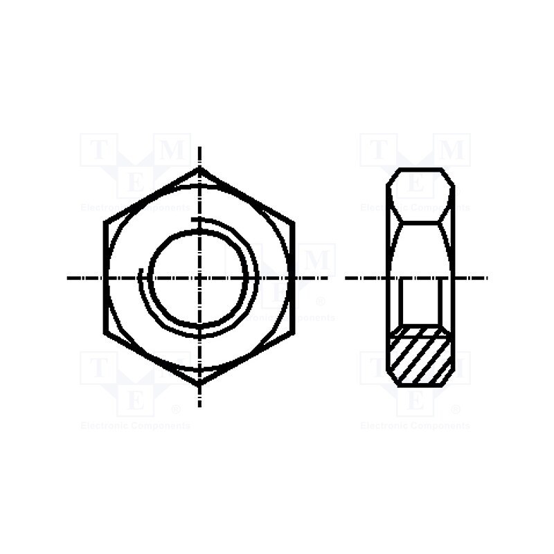 100 pcs x BOSSARD - 1195719 - Nut, hexagonal, M6, 1, brass, Plating: without coating, H: 3.2mm