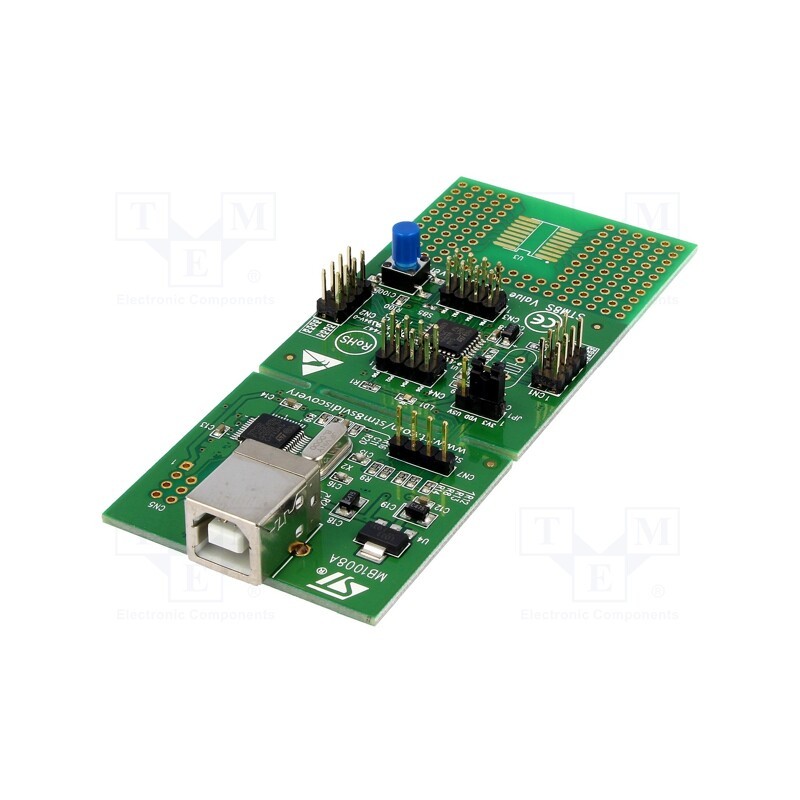 1 pcs x STMicroelectronics - STM8SVLDISCOVERY - Dev.kit: STM8, STM8S003K3T6, pin strips,USB B, prototype board