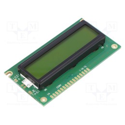 1 pcs x POWERTIP - NPC1602LRU-FWB-H - Display: LCD, alphanumeric, STN Positive, 16x2, 84x44x13.2mm, LED