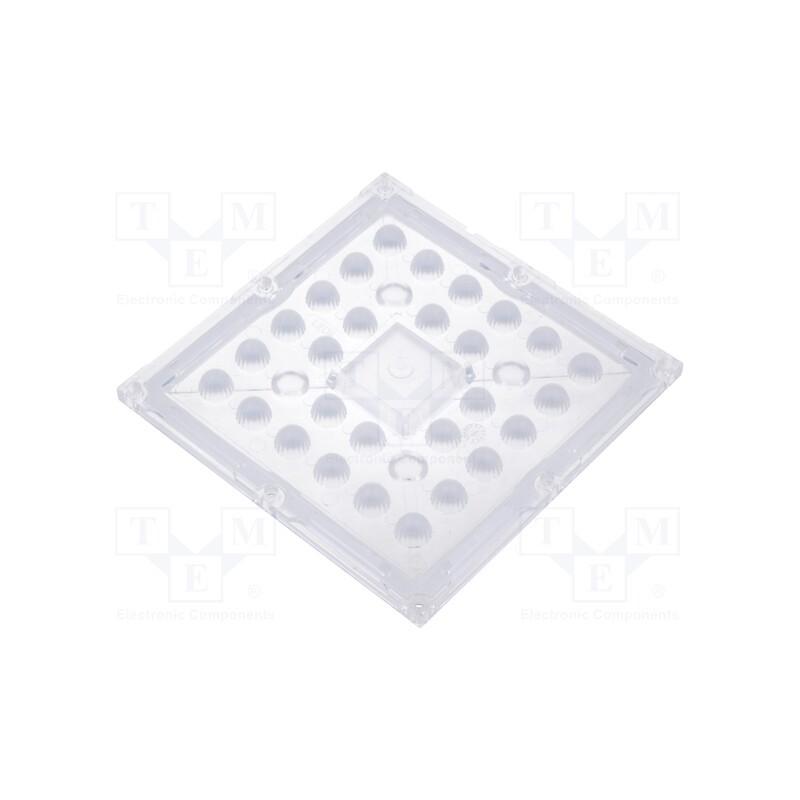1 pcs x LEDIL - CS16322_STRADELLA-IP-28-HB-S - LED lens, square, plexiglass PMMA, transparent, Mounting: screw