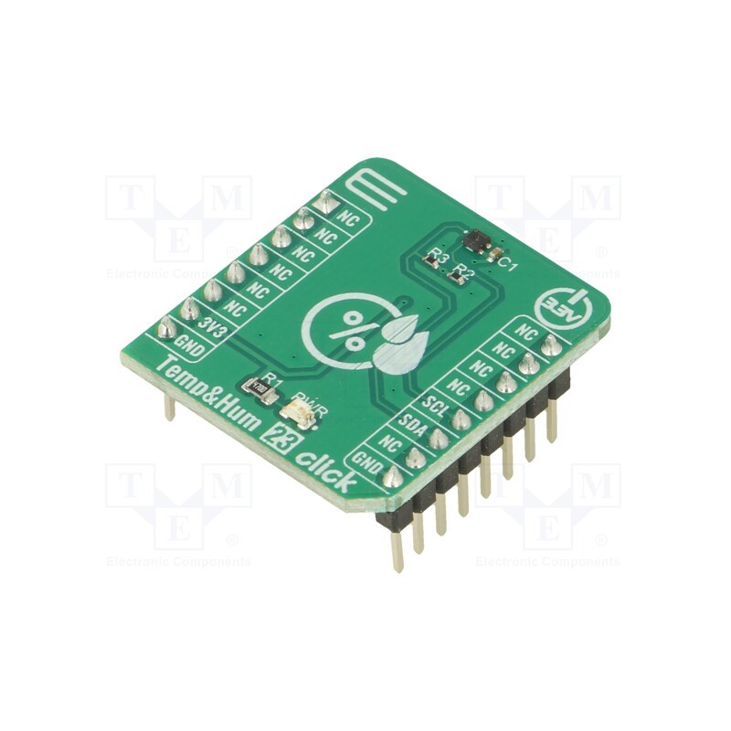 1 pcs x MIKROE - TEMP&HUM 23 CLICK - Click board, humidity/temperature sensor, I2C, SHT45, 3.3VDC