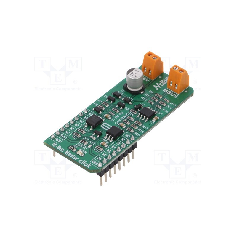1 pcs x MIKROE - M-BUS MASTER CLICK - Click board, transceiver, UART, MC33072ADR2G,VOM452, 3.3VDC,5VDC