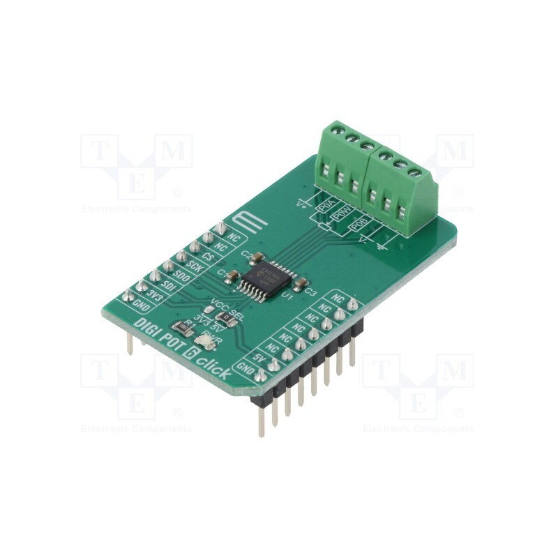 1 pcs x MIKROE - DIGI POT 6 CLICK - Click board, digital potentiometer, SPI, MCP41HV51, 3.3VDC,5VDC