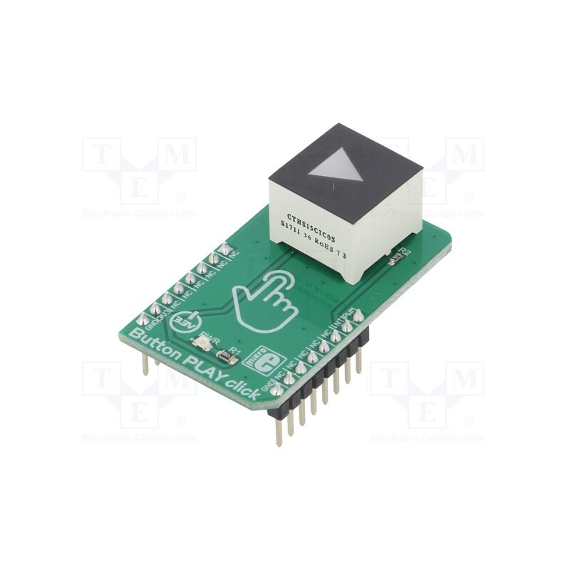 1 pcs x MIKROE - BUTTON PLAY CLICK - Click board, button, GPIO,PWM, CTHS15CIC05ARROW, prototype board