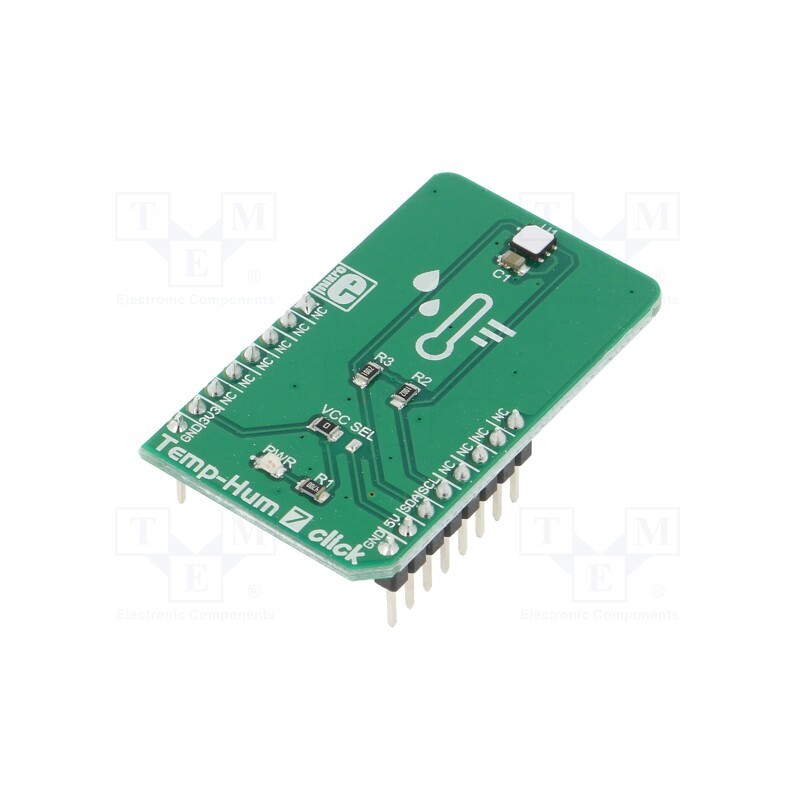 1 pcs x MIKROE - TEMP&HUM 7 CLICK - Click board, humidity/temperature sensor, I2C, Si7021-A20