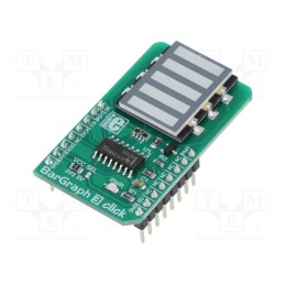 1 pcs x MIKROE - BARGRAPH 3 CLICK - Click board, LED strap, GPIO,PWM,SPI, 74HC595,SMA-B500LE