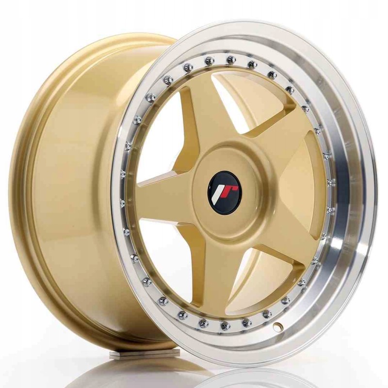 JR Wheels JR6 17x9 ET20 35 BLANK Gold in Machined L