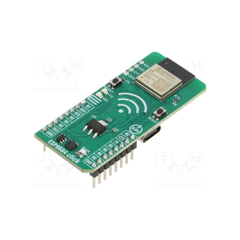 1 pcs x MIKROE - ESP8684 CLICK - Click board, Bluetooth,WiFi, UART,USB, ESP8684-MINI-1, 3.3VDC