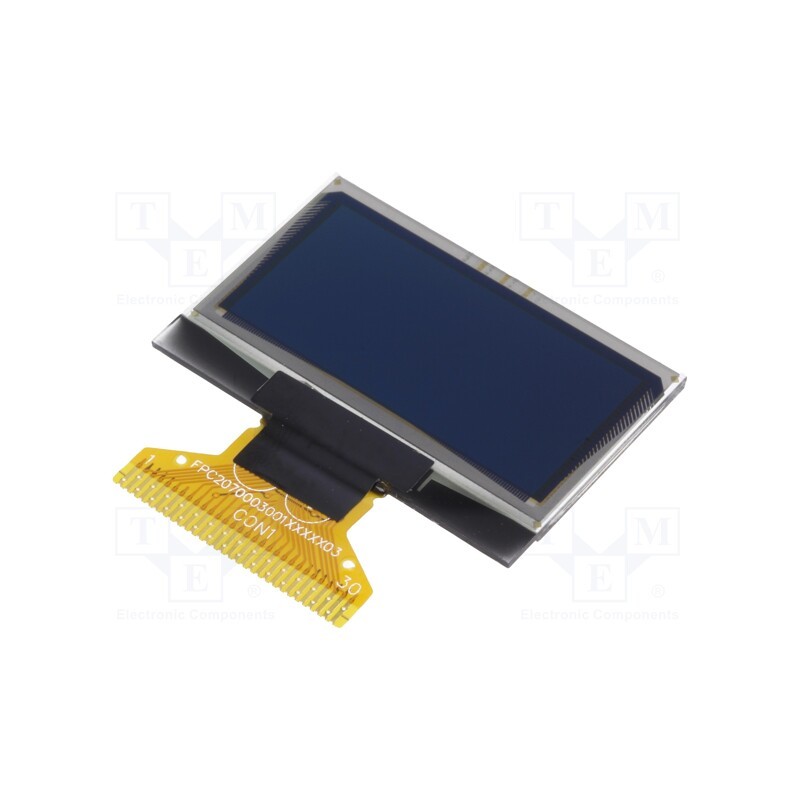 1 pcs x RAYSTAR OPTRONICS - REX012864LSAP3N00000 - Display: OLED, graphical, 1.28', 128x64, Dim: 34.5x23x1.65mm, blue