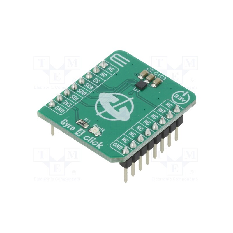 1 pcs x MIKROE - GYRO 4 CLICK - Click board, gyroscope, SPI, L20G20IS, prototype board, 3.3VDC
