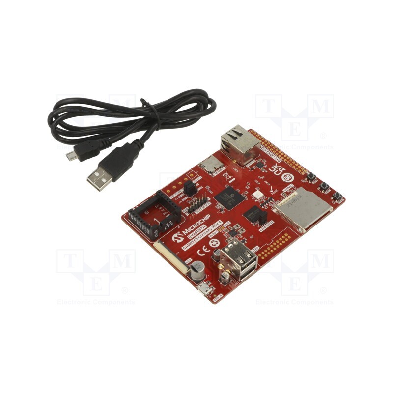 1 pcs x MICROCHIP TECHNOLOGY - EV40E67A - Dev.kit: Microchip, SAM9X60, integrated programmer/debugger