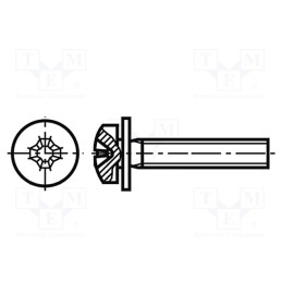 100 pcs x BOSSARD - 3056181 - Screw, M4x6, 0.7, Head: cheese head, Phillips, PH2, steel, zinc