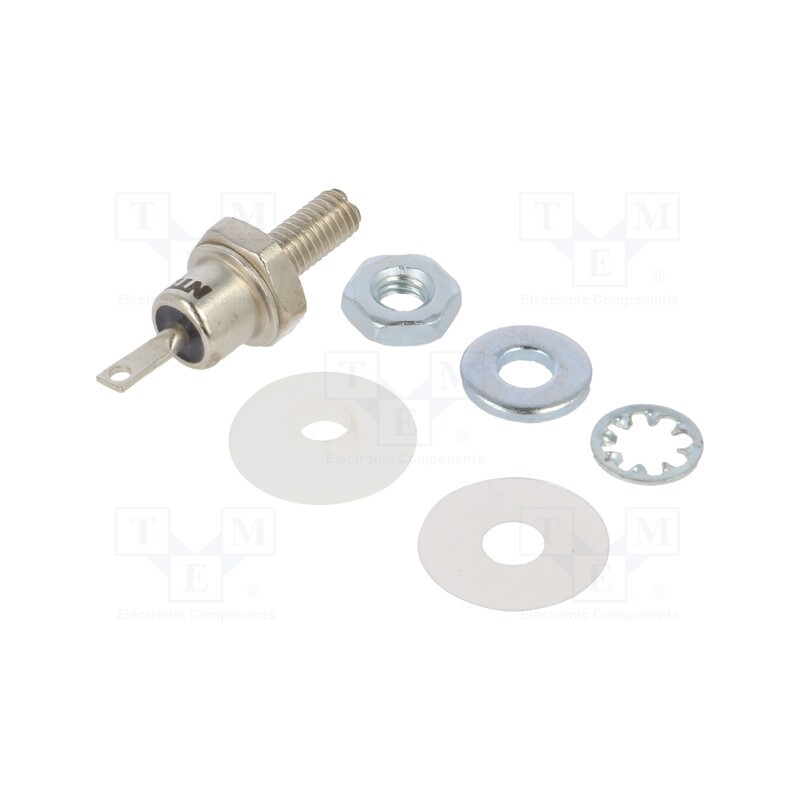 1 pcs x NTE Electronics - NTE5191AK - Diode: Zener, 10W, 15V, DO4, screw type, , cathode to stud, 10uA
