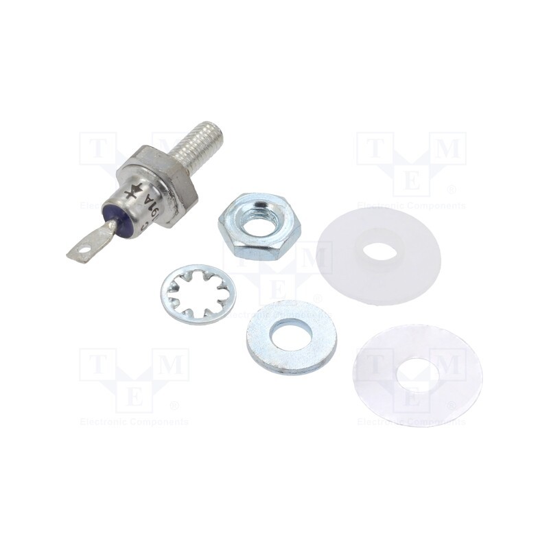 1 pcs x NTE Electronics - NTE5191A - Diode: Zener, 10W, 15V, DO4, screw type, , anode to stud, 10uA