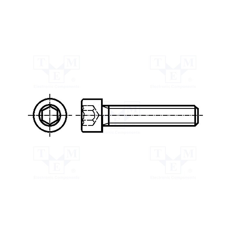100 pcs x BOSSARD - 1011901 - Screw, M2.5x10, 0.45, Head: cheese head, hex key, HEX 2mm, steel
