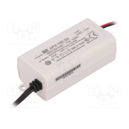 1 pcs x MEAN WELL - APV-16E-24 - Power supply: switched-mode, LED, 16.08W, 24VDC, 0.67A, 180÷264VAC