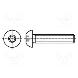 100 pcs x BOSSARD - 1639366 - Screw, M6x12, 1, Head: button, Torx®, TX30, steel, zinc, ISO 7380