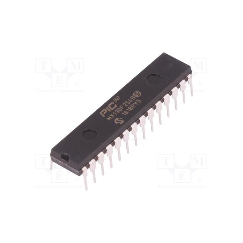 1 pcs x MICROCHIP TECHNOLOGY - PIC32MX130F256B-I/SP - IC: PIC microcontroller, 256kB, 2.3÷3.6VDC, THT, DIP28, PIC32