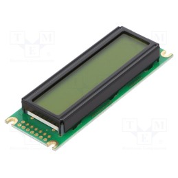 1 pcs x RAYSTAR OPTRONICS - RC1602D-YHY-ESX - Display: LCD, alphanumeric, STN Positive, 16x2, yellow-green, LED