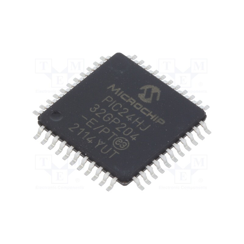 1 pcs x MICROCHIP TECHNOLOGY - PIC24HJ32GP204-E/PT - IC: PIC microcontroller, 32kB, SMD, TQFP44, PIC24, 2kBSRAM
