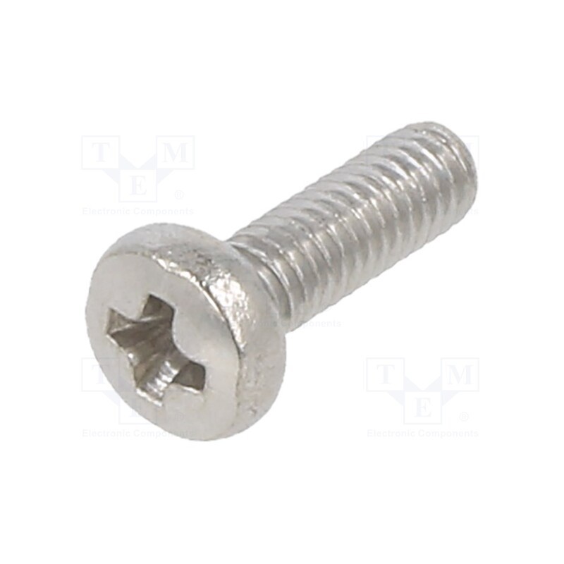 100 pcs x KRAFTBERG - M2.5X8/D7985-A2 - Screw, M2.5x8, 0.45, Head: cheese head, Phillips, DIN 7985
