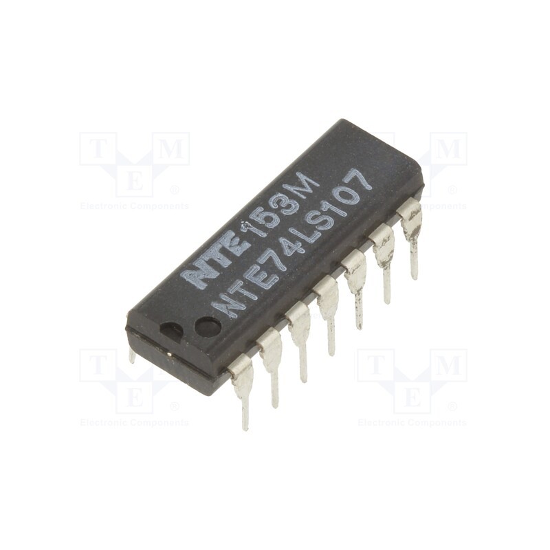 1 pcs x NTE Electronics - NTE74LS107 - IC: digital, JK flip-flop, Ch: 2, TTL, THT, DIP14