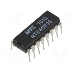 1 pcs x NTE Electronics - NTE4089B - IC: digital, 4bit,binary rate multiplier, CMOS, 3÷18VDC, THT, Ch: 1