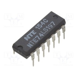 1 pcs x NTE Electronics - NTE74LS197 - IC: digital, decade counter,latch, TTL, THT, DIP14