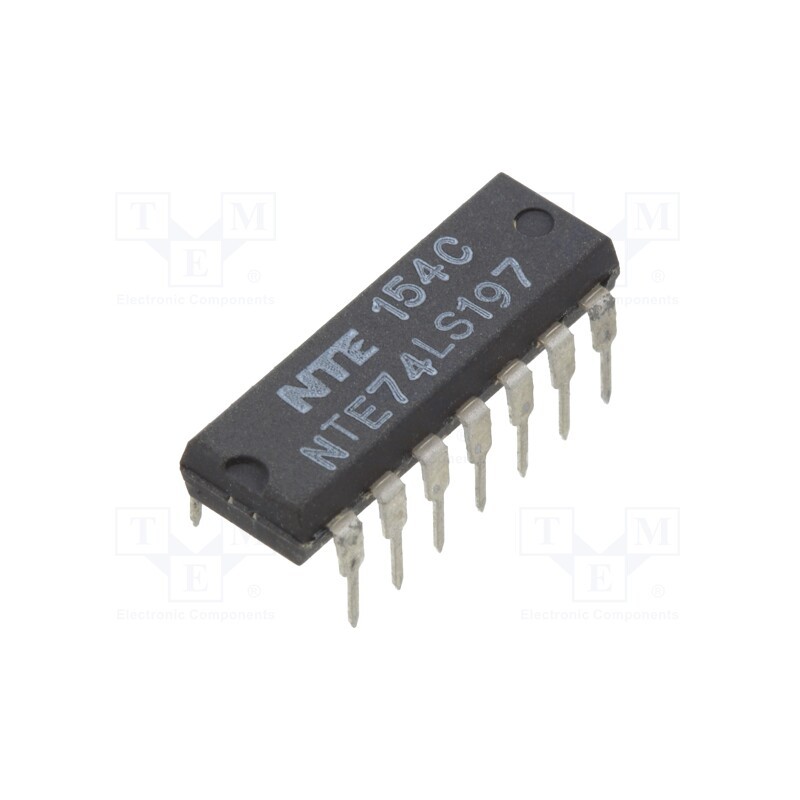 1 pcs x NTE Electronics - NTE74LS197 - IC: digital, decade counter,latch, TTL, THT, DIP14