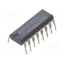 1 pcs x NTE Electronics - NTE4027B - IC: digital, JK flip-flop, Ch: 2, IN: 4, CMOS, THT, DIP16, 120uA, OUT: 2