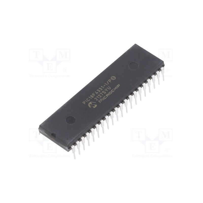 1 pcs x MICROCHIP TECHNOLOGY - PIC18F4331-I/P - IC: PIC microcontroller, 8kB, 40MHz, 4.2÷5.5VDC, THT, DIP40, PIC18