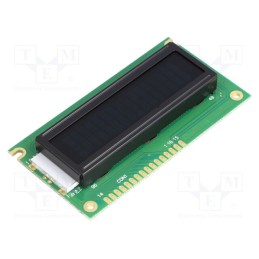 1 pcs x POWERTIP - NPC1602WRP-FWA-I - Display: LCD, alphanumeric, STN Negative, 16x2, 84x44x13.2mm, LED