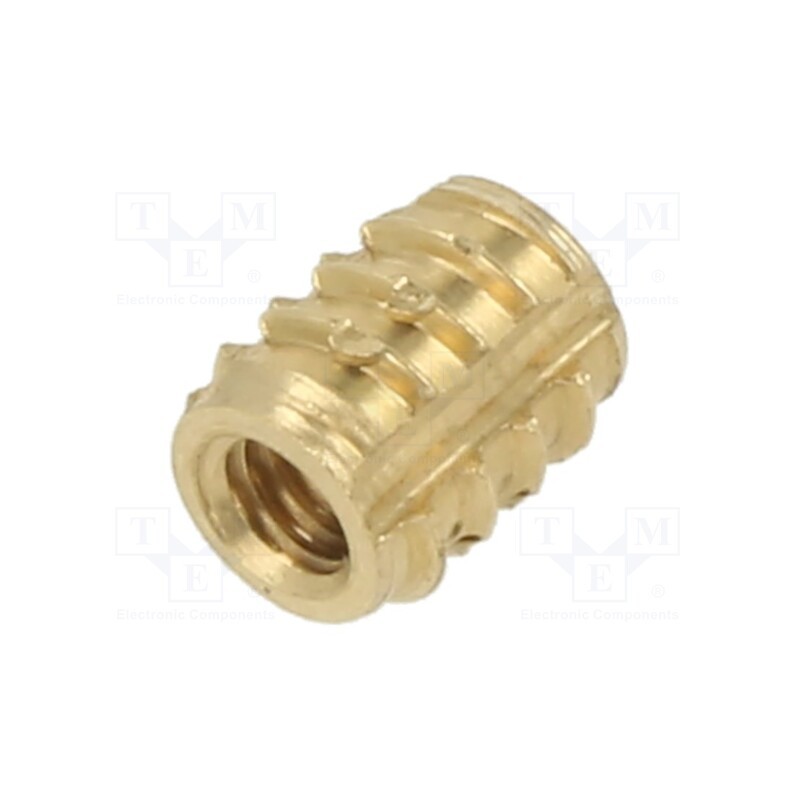100 pcs x TAPPEX - 138M2.5 - Threaded insert, brass, M2,5, L: 5.25mm, TRISERT®