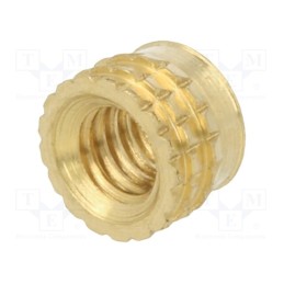 100 pcs x TAPPEX - 002M3.5 - Threaded insert, brass, M3,5, BN 37885, L: 4.1mm, MULTISERT®