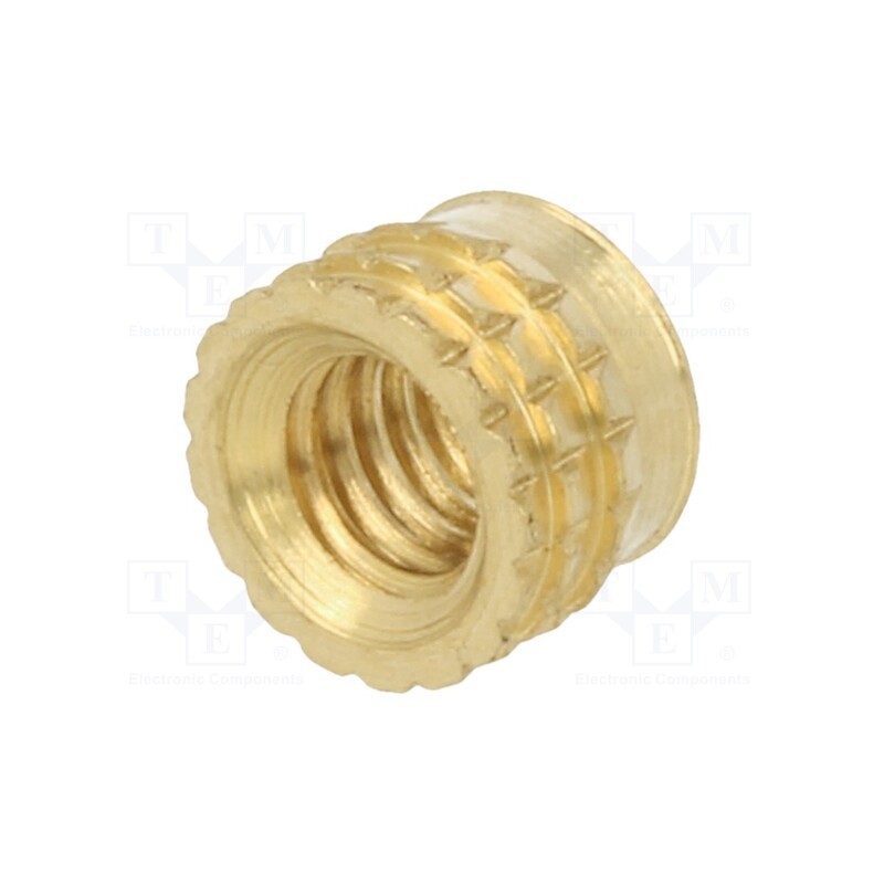 100 pcs x TAPPEX - 002M3.5 - Threaded insert, brass, M3,5, BN 37885, L: 4.1mm, MULTISERT®
