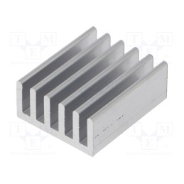 1 pcs x FISCHER ELEKTRONIK - SK 652 25 AL - Heatsink: extruded, grilled, natural, L: 25mm, W: 21mm, H: 10mm, raw