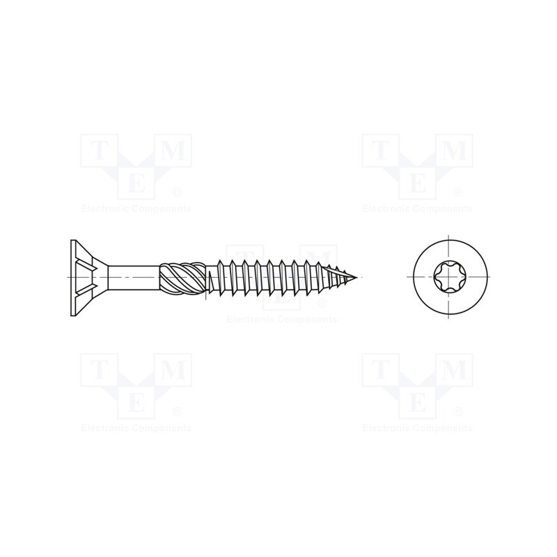 100 pcs x BOSSARD - 3676240 - Screw, for wood, 4.5x40, Head: countersunk, Torx®, TX20, zinc