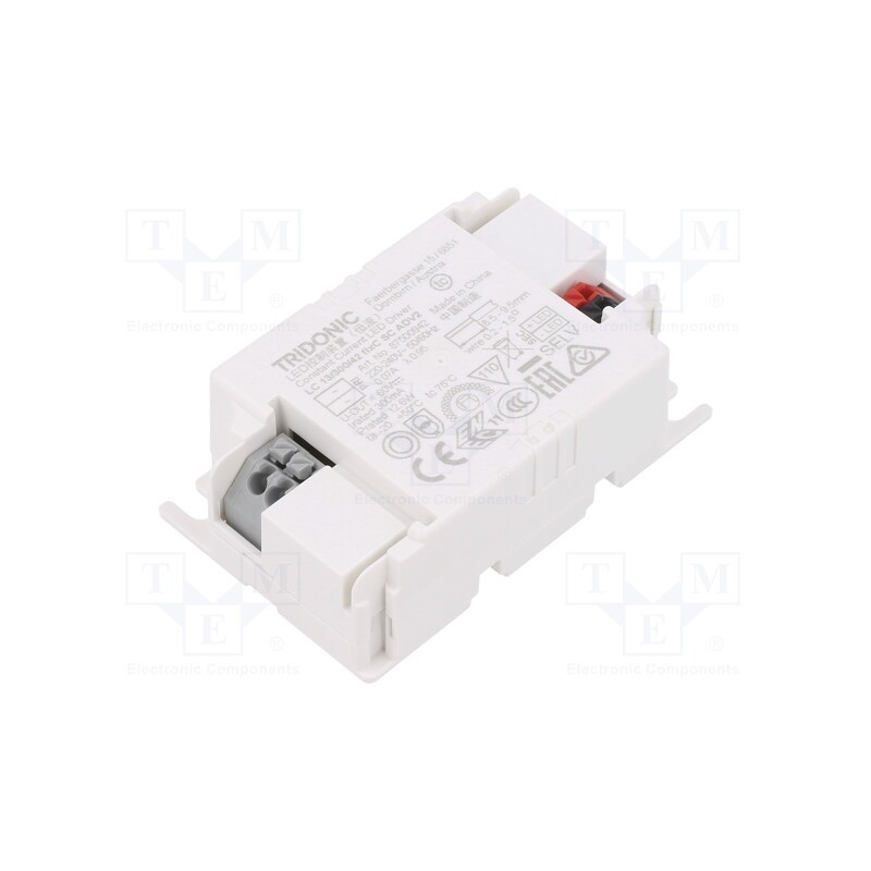1 pcs x TRIDONIC - LC 13/300/42 FIXC SC ADV2 - Power supply: switched-mode, LED, 13W, 30÷42VDC, 300mA, 198÷264VAC