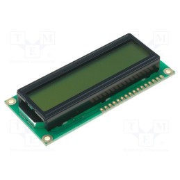 1 pcs x RAYSTAR OPTRONICS - RC1602B-YHW-CSV - Display: LCD, alphanumeric, STN Positive, 16x2, yellow-green, LED