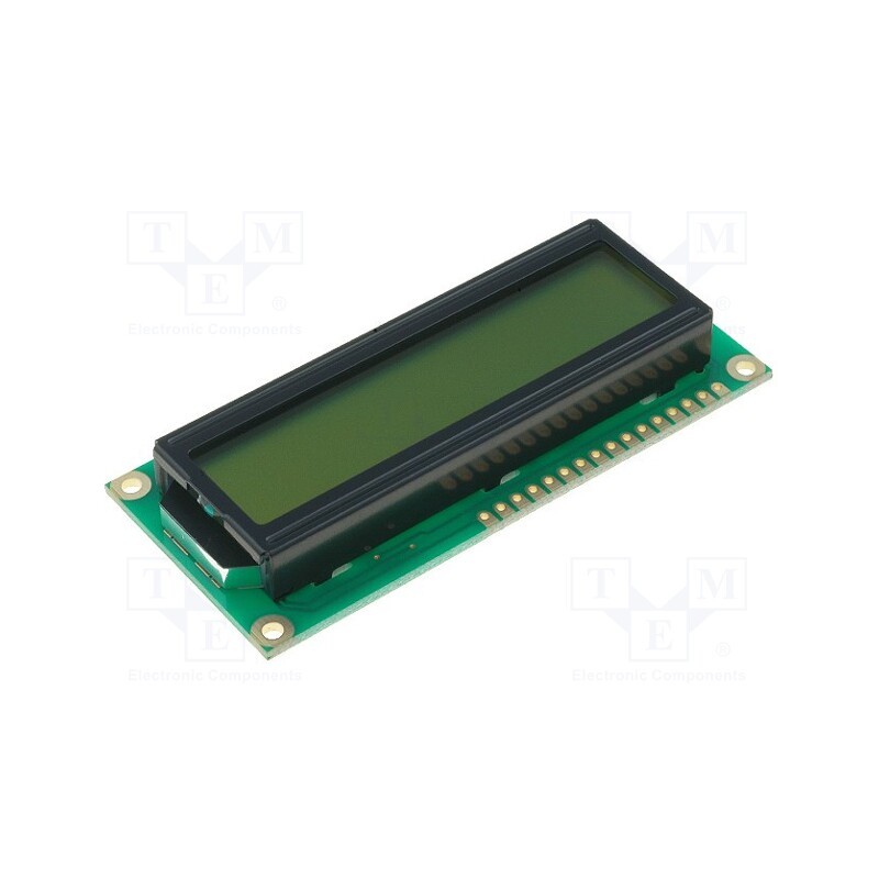 1 pcs x RAYSTAR OPTRONICS - RC1602B-YHW-CSV - Display: LCD, alphanumeric, STN Positive, 16x2, yellow-green, LED