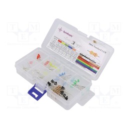 1 set x OPTOSUPPLY - OKLEDT30606A - Kit: LED, THT, 3mm, 130pcs, 1.8÷2.4/2.7÷3.4V, plastic box, 20mA, 30°