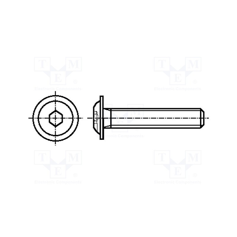 100 pcs x BOSSARD - 2042002 - Screw, with flange, M3x16, 0.5, Head: button, hex key, HEX 2mm
