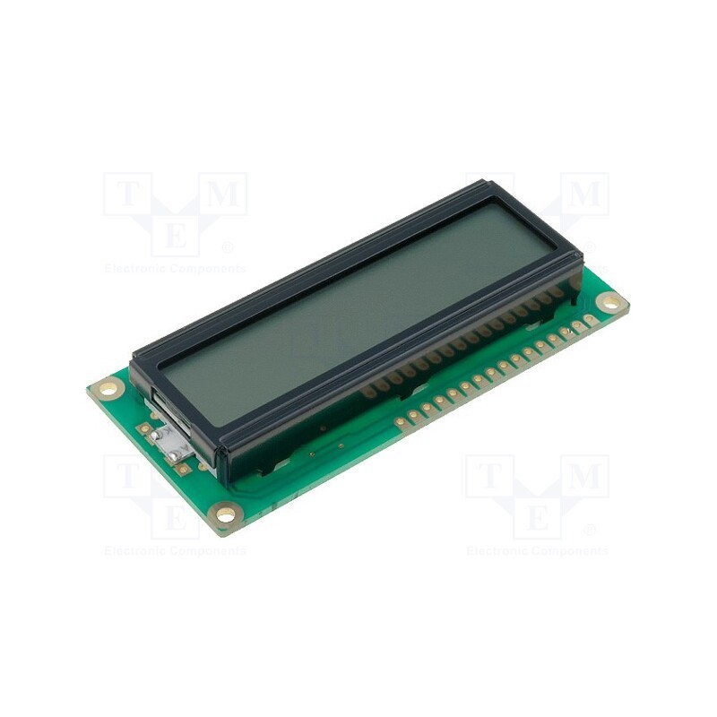 1 pcs x RAYSTAR OPTRONICS - RC1602B-FHY-CSVD - Display: LCD, alphanumeric, FSTN Positive, 16x2, yellow, LED