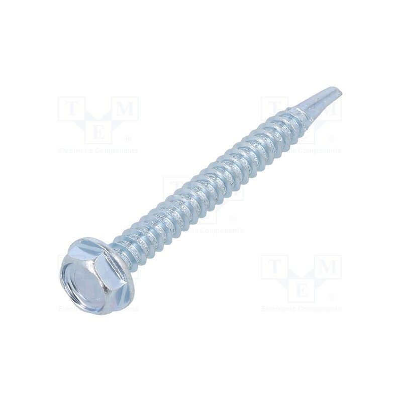 100 pcs x BOSSARD - 1394800 - Screw, for metal, with flange, 4.8x45, Head: hexagonal, 8mm, zinc