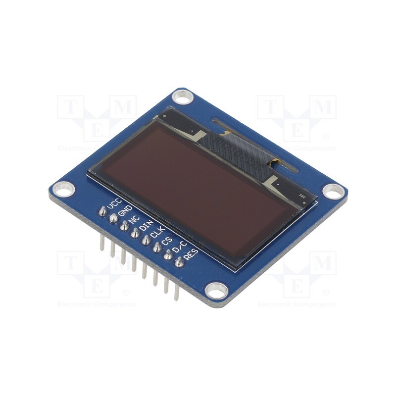 1 pcs x WAVESHARE - 10451 - Display: OLED, 1.3', 128x64, 40.5x37.5mm, blue, PIN: 8, 3.3÷5VDC